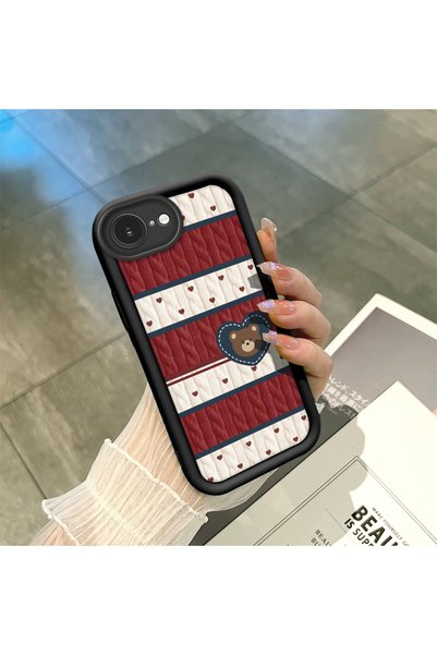 CHICASELUX حافظة حماية لطيفة على شكل دب متوافقة مع iPhone 16E، مزيج من الإيكو...