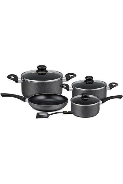 ROYALFORD 8-Piece 2.5 mm Strong Aluminium Non-Stick Cookware Set, CD Bottom, ...
