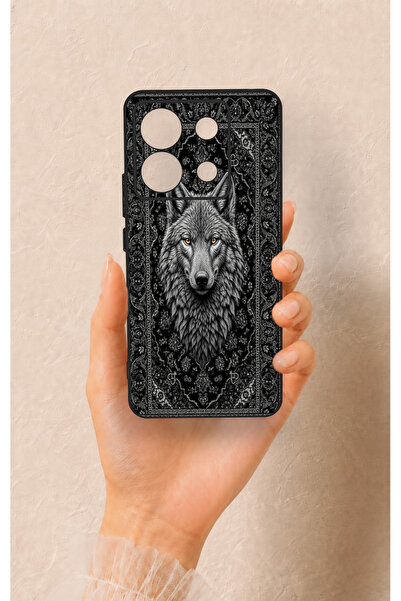 Vip Case Redmi Note 13 Pro 5G Uyumlu Etnik Kurt Desenli Silikon Kılıf