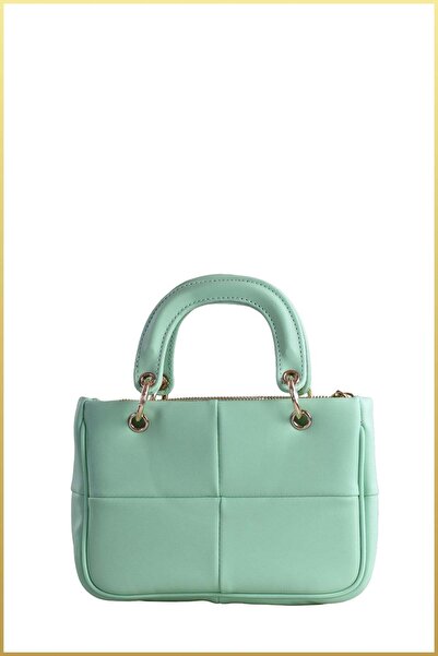 birizmoda Bloom Women's Quilted Hand and Shoulder Bag - Water Green