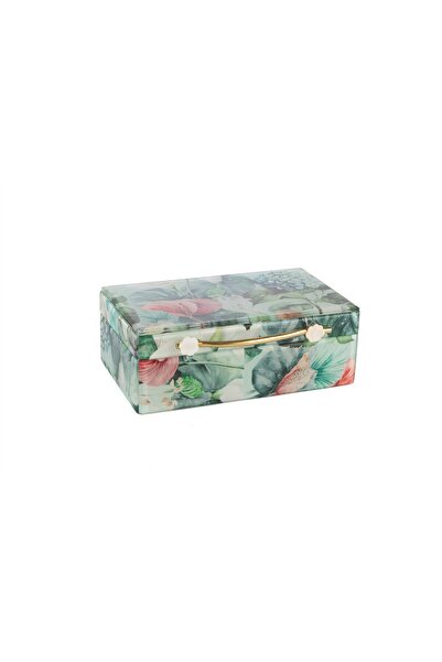 Mikasa Moor صندوق منقوش بزهور فيروزية 26x18x10 سم