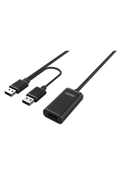 Unitek Cablu prelungitor USB 20m activ negru 480 Mbps Tip-A