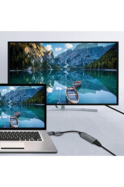 NO BRAND Adaptor cablu Qoltec USB-C USB-A | HDMI | 4K 30Hz | Aluminiu