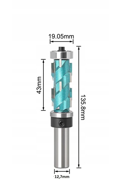 NO BRAND Freză pentru margini de lemn, rulment de 43 mm, mandrină de 12,7 mm
