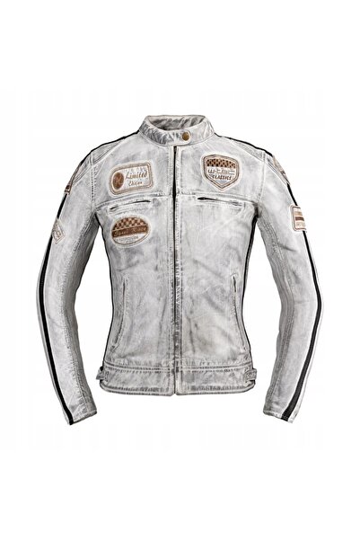 NO BRAND Geacă moto de damă din piele W-TEC SHEAWEN, albă, cu protecții, 3XL
