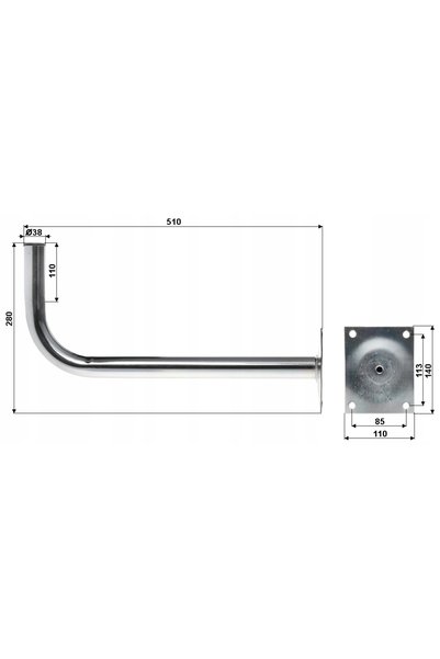 NO BRAND SUPORT ANTENĂ 38 L 50 SUPORT ANTENĂ MONTAJ PE PERETE