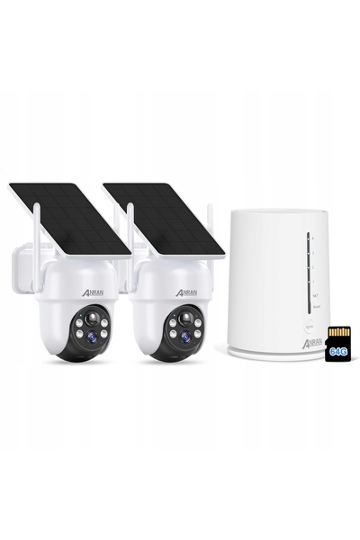 NO BRAND ANRAN Kit Cameră Solară HD 4MP 2 Camere de Exterior WLAN 64GB SD G284