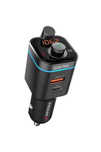 Feegar Transmițător FM Bluetooth Încărcător rapid QC 4.0 PD Audio MP3 USB