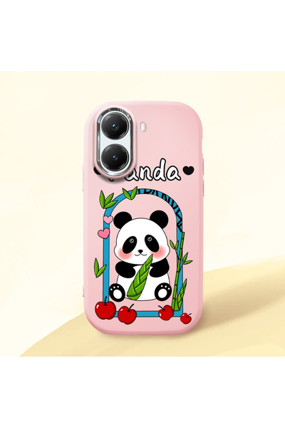 Hontinga Poco X7 Pro Compatible Case Camera Protector Pink Silicone Couple Ph...