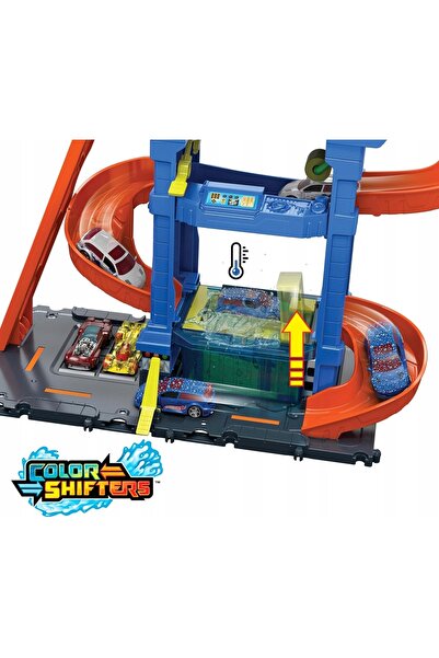 HOT WHEELS Set auto MYJNIA șine șuruburi + mașină HTN80