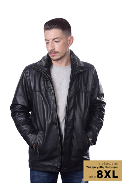 THEODOROU LEATHERS ΜΑΥΡΟ ΑΝΔΡΙΚΟ ΔΕΡΜΑΤΙΝΟ ΤΖΑΚΕΤ TLM0013