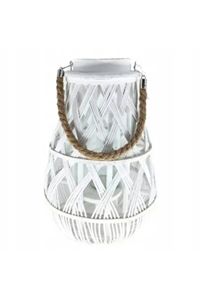 NO BRAND LAMPĂ DECORATIVĂ ALBĂ 24 X 55 CM, FELINAR DECORATIV CU INSERȚIE DE S...
