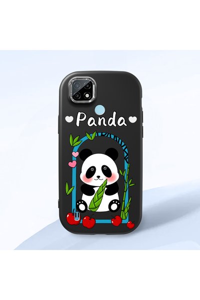 Hontinga Realme C21 Compatible Case Camera Protector Black Silicone Couple Ph...