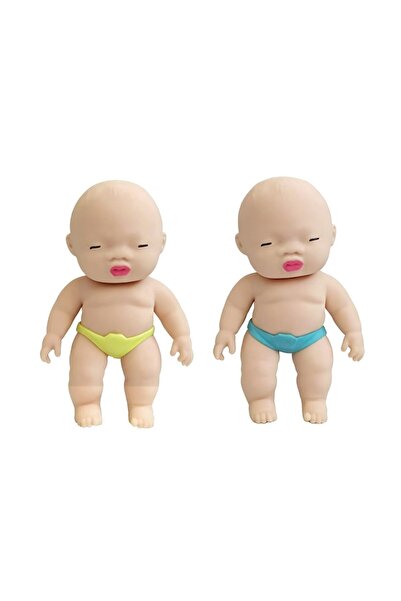 OEM Set 2 jucarii squishy, papusi albe, interactive pentru copii