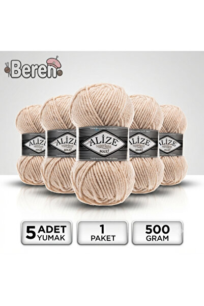 Alize Süperlana Maxi - 310 Honey Foam - 5-Pack - 100Gr/100M - Hand Knitting Y...