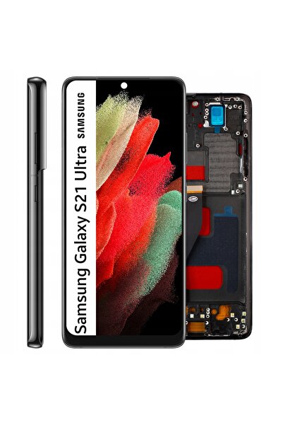 NO BRAND Ecran cu ramă pentru Galaxy S21 Ultra Panou LCD Incell Negru Phantom