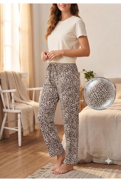 Serena Pantaloni de pijama lungi de dama MARO leopard pete MICI