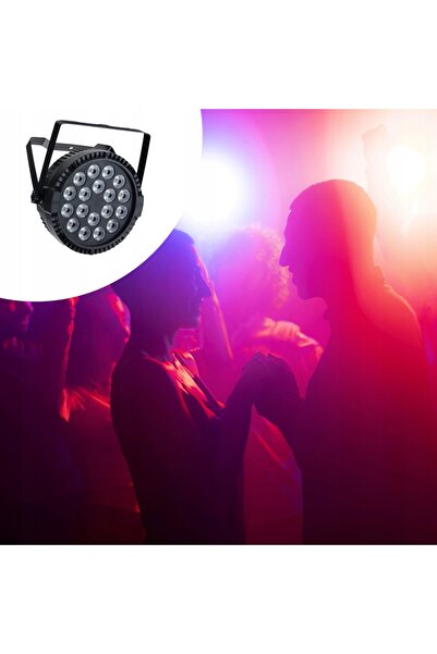 NO BRAND Proiector PAR LED DMX LUMITEC 180 cu 18 LED-uri RGBWAU 6-în-1 pentru...