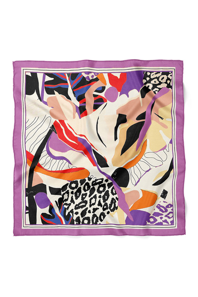 nehir eşarp Leopard & Abstract Pattern Scarf Bandana 50X50 cm