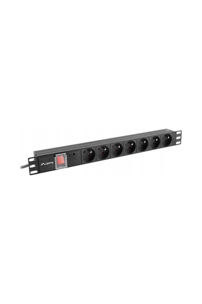 Lanberg Prelungitor PDU-07E-0200-BK 19 " 1U 16A 7x230V 2m Rack Negru