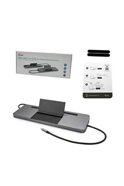 i-Tech Gear Stație de andocare și hub ergonomic USB C metalic 4K cu 3 ieșiri ...