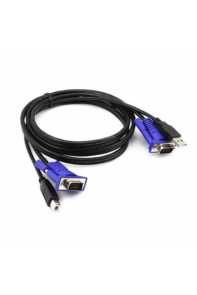 Leonpro USB Kvm Switch Vga Printer Adapter Cable 1.4m