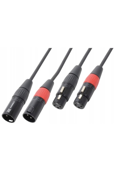NO BRAND Cablu de semnal 2x XLR (tată) - 2x XLR (mamă) 6m