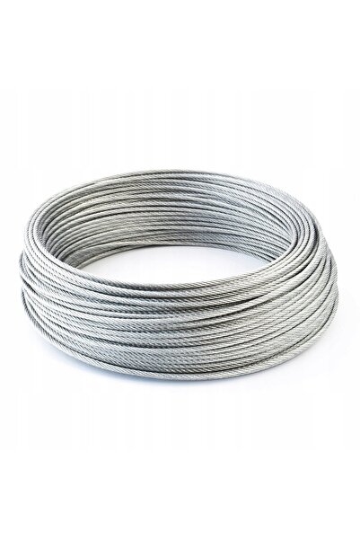 NO BRAND Cablu de oțel 5mm, structură 6x7, zincat, 100m, cablu de tractare me...