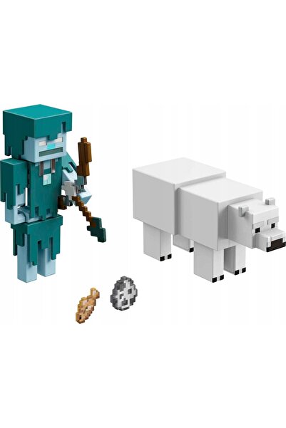 mattel FIGURINĂ MINECRAFT „Rătăcitorul” și ursul polar + accesorii HGN28