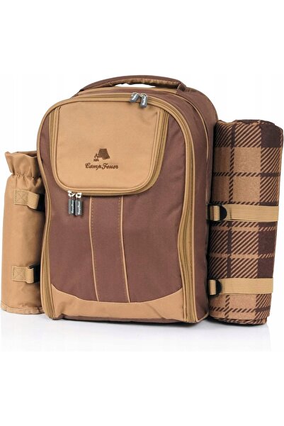 NO BRAND Rucsac de picnic, set de 32 de piese pentru 4 persoane, tacâmuri, pă...