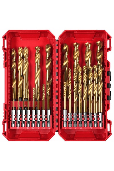 Milwaukee Burghie pentru metal HSS-G TIN RED HEX 2-13 mm (25 bucăți) 4932500420