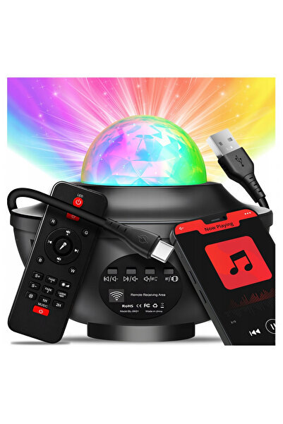 Galaxia Proiector Stele GALAXIA® Lampa Noapte Difuzor Bluetooth Copii Negru