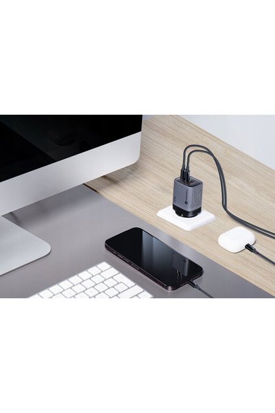 NO BRAND 2xUSB-C USB-A 70W PD QC Încărcător de perete GaN pentru telefon și l...
