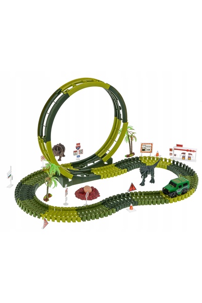 NO BRAND Mașină de curse mare XL cu dinozaur, 242cm, pentru copii, dinozaur