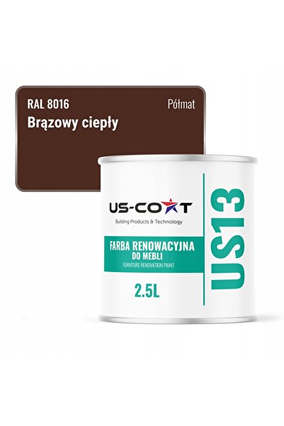 NO BRAND Vopsea pentru dulapuri de bucătărie maro cald RAL 8016 semi-mat 2,5L