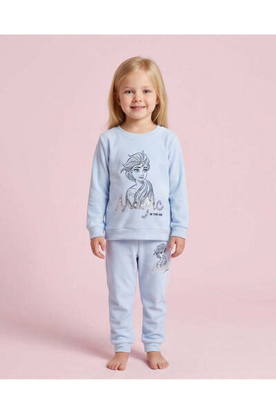 REDTAG Girls Blue Elsa Sequin Pyjama Set