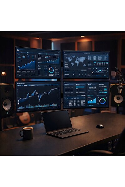 NO BRAND Suport de birou VESA reglabil pentru 4 monitoare de 17-32 inch, pent...