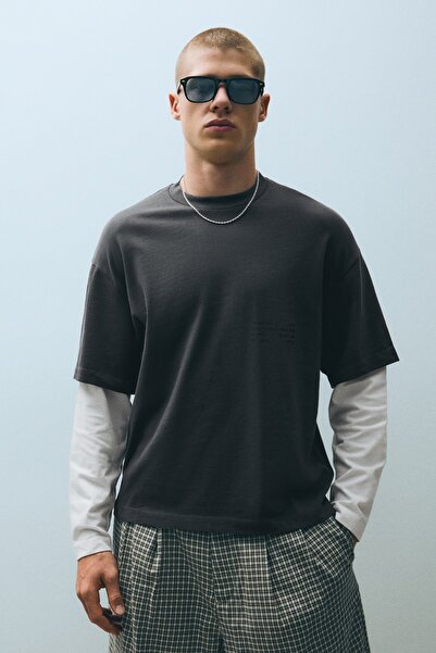 Bershka Kontrast çift kollu tişört