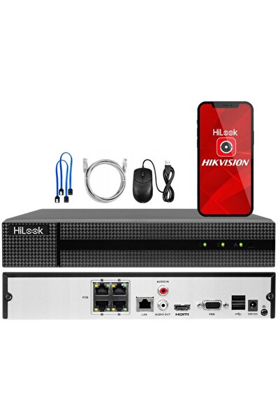 Hilook Înregistrator PoE de la Hikvision NVR-4CH-5MP/4P + Disc 1TB Toshiba