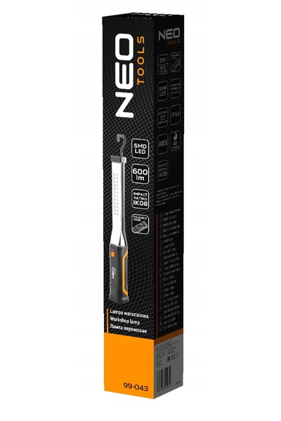 NEO Tools Lampă de atelier reîncărcabilă USB 600 LM LED SMD cu cârlig 99-043