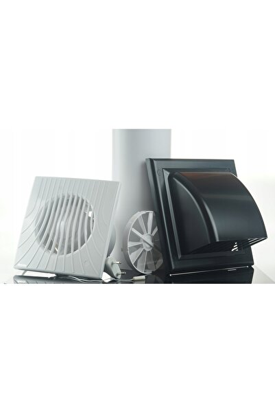 NO BRAND Set ventilator de evacuare negru, montat pe perete, fi100, cu trecer...