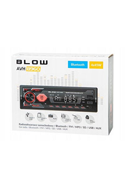 Blow Radio auto Bluetooth 1-DIN RDS USB-C AUX RCA SD MP3 LCD Microfon