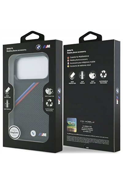 NO BRAND Husă MagSafe BMW cu logo metalic tricolor pentru iPhone 17 Pro