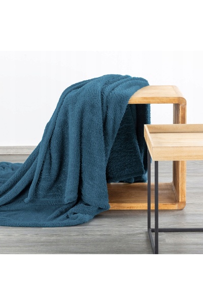 Eurofirany Pătură decorativă pentru pat LORI, turcoaz, 150x200, din fleece, m...