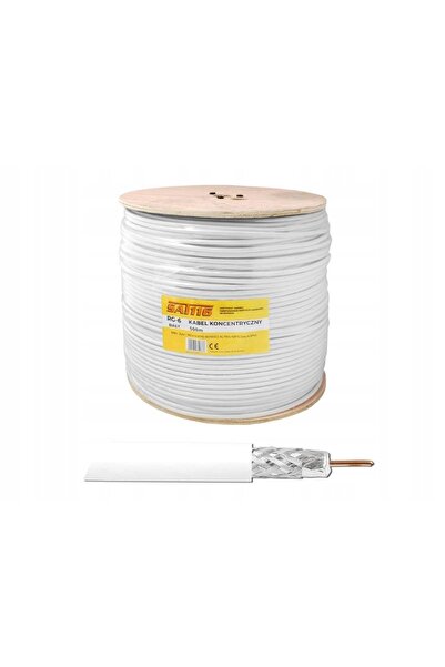 Lamex Cablu antenă coaxială de 6.8MM, Premium, 100% cupru, 500M, cu miez mai ...