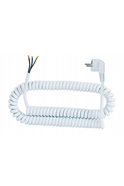 F-ELEKTRO Cablu spiralat cu ștecher în unghi 3x1mm², extensibil până la 3m
