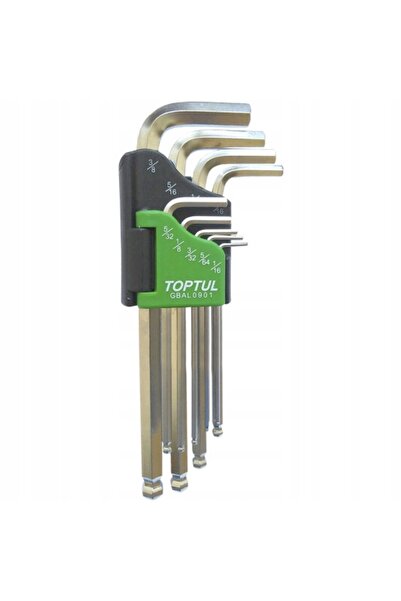 NO BRAND Chei imbus lungi cu cap sferic 1/16 "-3/8" set 9 bucăți TOPTUL