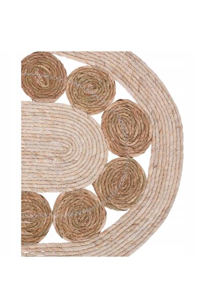 Home Styling Collection COVOR din iută împletit, OVAL, maro, stil BOHO, 80x50 cm
