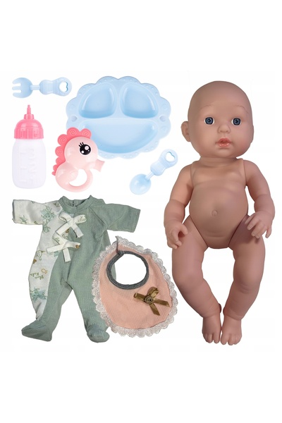 NO BRAND Păpușă bebeluș bunic set de hrănire nou-născut haine detașabile 34cm
