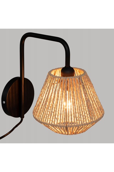 Atmosphera Lampă de perete cu abajur împletit Jily metal Ø18 cm